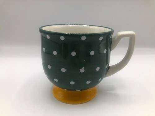 The Pioneer Woman - Green with Dots - 400ml Footed Coffee Mug