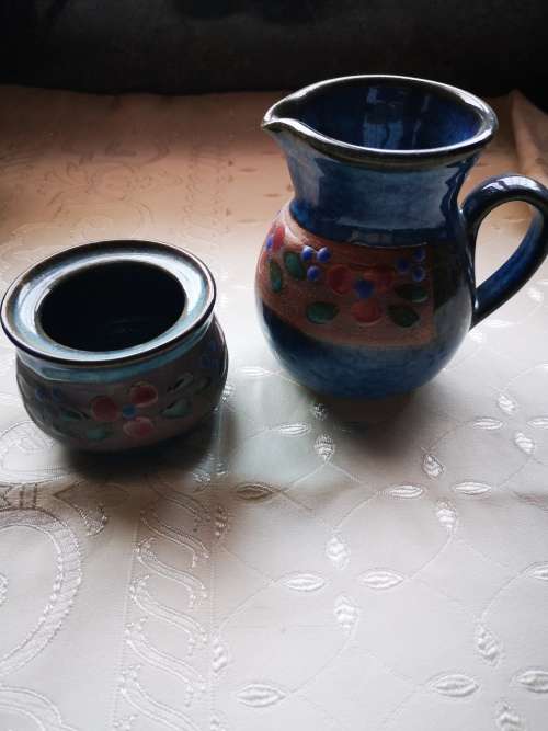 Modern Blue Espresso Mugs (Milk & Sugar)