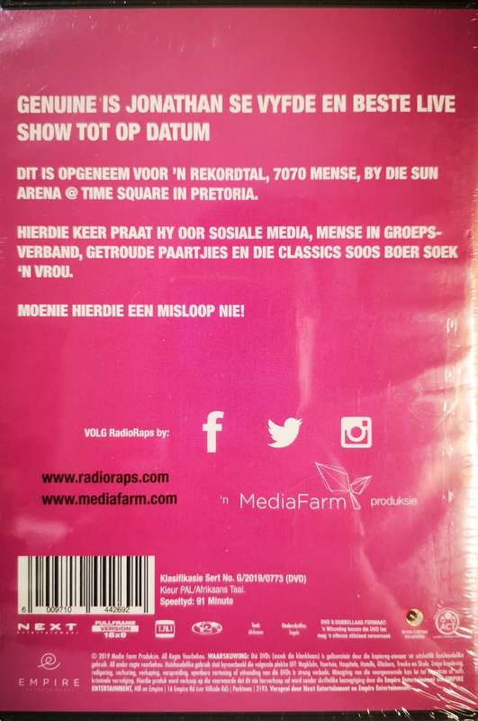 Radio Raps - Genuine (Jonathan Live in Pretoria) (DVD) [New]
