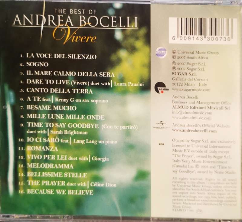 Andrea Bocelli - Vivere - The Best Of (CD) [New]