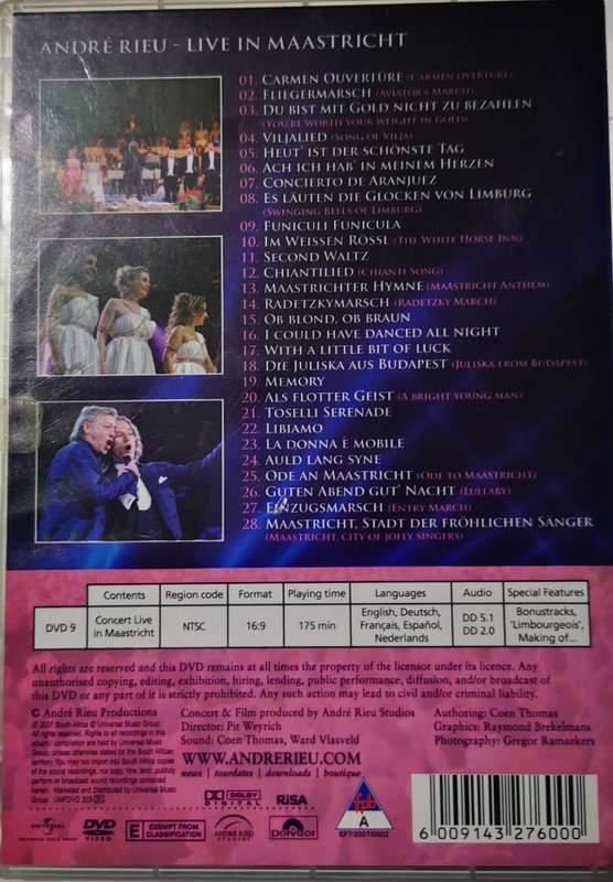 Andre Rieu - Songs from my heart - Aus meinem Herzen (Live in Maastricht) (2007) (DVD)