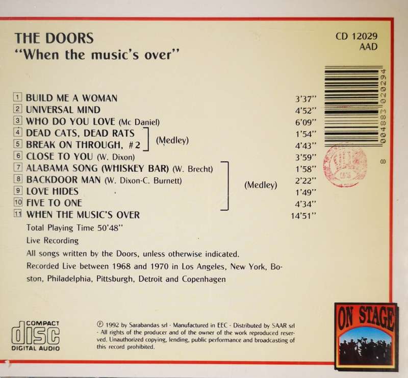 The Doors - When the Music's Over (CD)