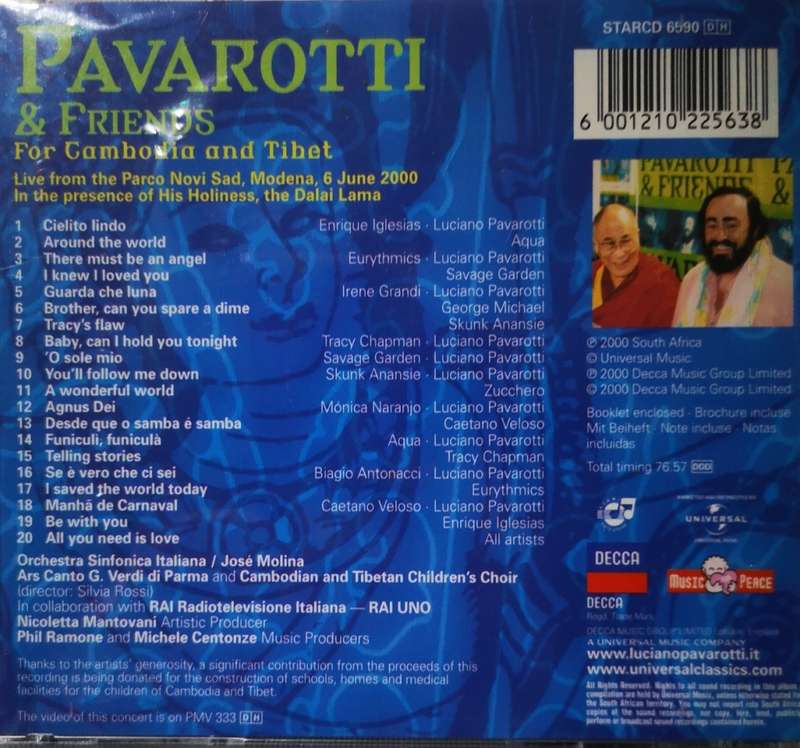 Pavarotti and Friends - For Cambodia And Tibet (CD)