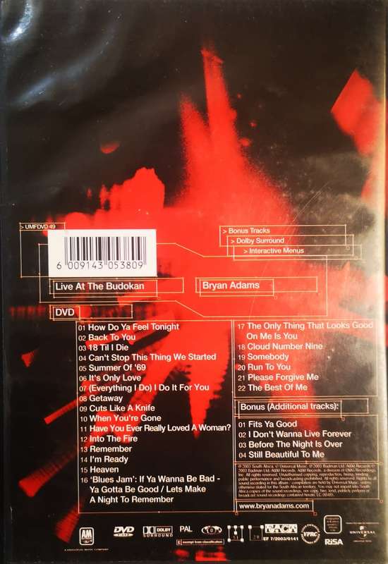 Bryan Adams - Live At The Budokan (DVD)
