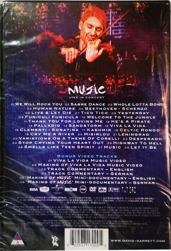 David Garrett - Music - Live In Concert (DVD) [New]