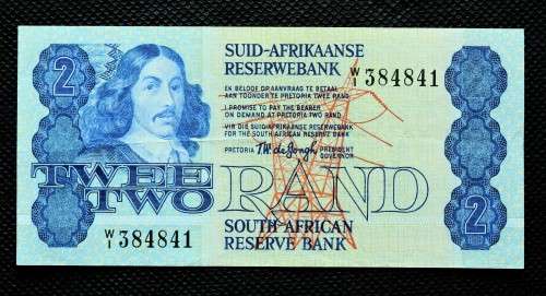 1978 T.W. de JONGH .R2   Replacement Banknote  W/1 384841  Grade  VF