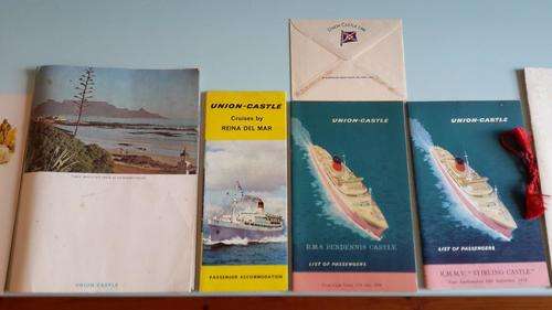 Union Castle Memorabilia - Collectibles LOT of Brochures, Maps, Invitations etc.
