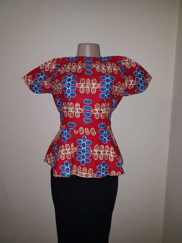 African Print Top (Ankara) by Ijay (Size: 12/L/36)