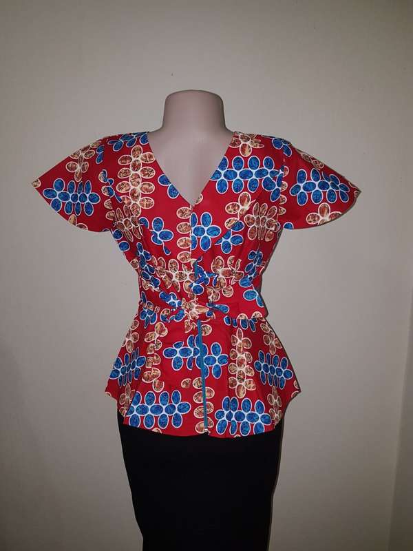 African Print Top (Ankara) by Ijay (Size: 12/L/36)