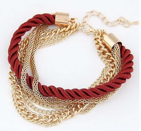 MIND-BLOWING!! ROPE AND CHAIN YELLOW GOLD PLATED BRACELETS ERV R999