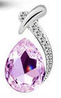 EXTRAORDINARY!! WHITE GOLD PLATED WITH SIMULATED DIAMOND NECKLACE PENDANT