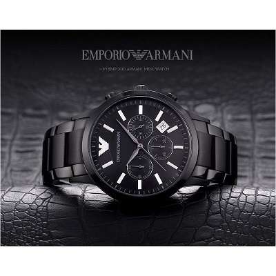 Emporio Armani (2453) Men's Black Chronograph Stainless Steel Watch