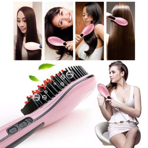 HOT Fast Hair Straightener Electric Hair Brush Comb Magic straightener Brush LCD Display