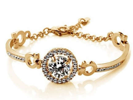 SPARKLING rose gold plated Simulated Diamond- Huge 3.5ct solitaire Engagement tennis bracelet