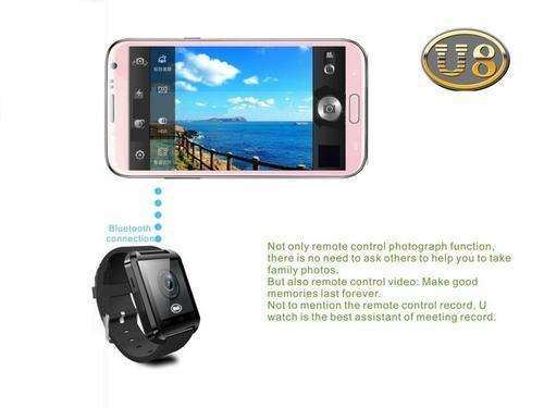 U8 Touch Screen Bluetooth Smart Watch - ONLY BLACK