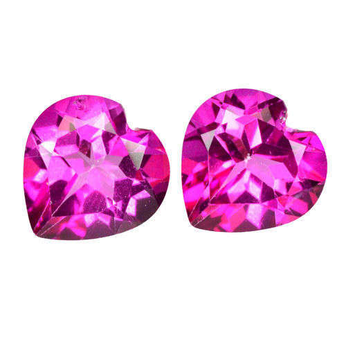 2.93cts PAIR GLOWING!!! AAA+ 100% GENUINE Natural TOPAZ! TOP RICH LUSTER HOT PINK, IF, UNITED STATES
