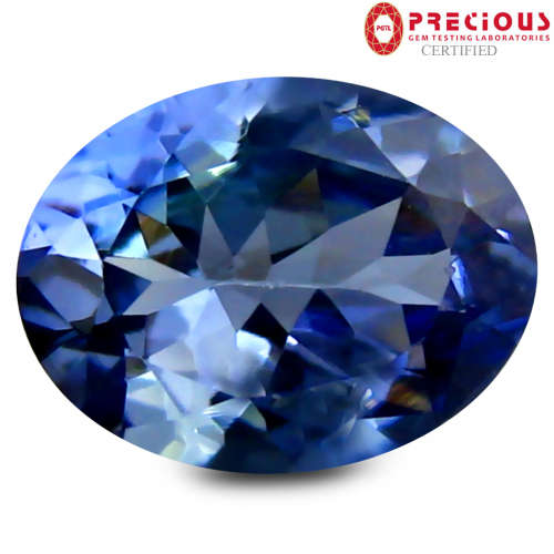 NATURAL 1.27 ct PGTL Certified Charming Oval Shape (8 x 6 mm) Bluish Violet Tanzanite