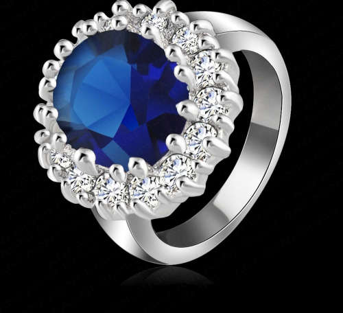 FREE SHIPPING! Luxury British Princess Engagement Ring -Platinum Colour - SIZE 6,7,8,9,10