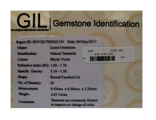 ***SEE VIDEO!!*GIL CERTIFIED**100% NATURAL 2.63Ct EXCELLENT - TOP LOOKING TANZANITE LOOSE GEMSTONE