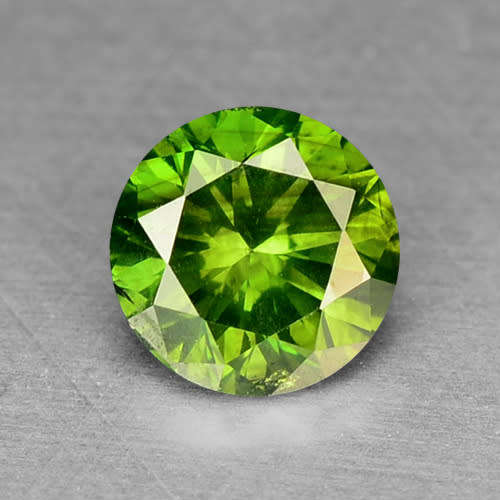 ***CERTIFIED**SEE VIDEO**0.40CT NATURAL RARE SPARKLING FANCY GREEN COLOR ROUND CUT DIAMOND +-SI2