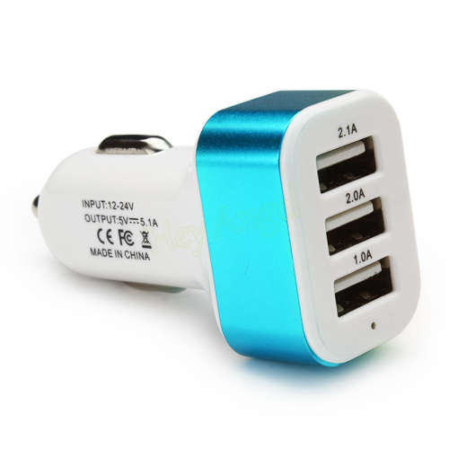 USB Car Charger: 3 Port Car-charger Adapter Socket 2A 2.1A 1A (Triple Universal)