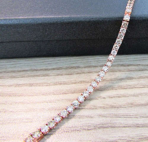 FREE CERTIFICATE***[R101638]** DIAMOND [7.00cts=44 STONES] TENNIS BRACELET ROUND CUT [18KT