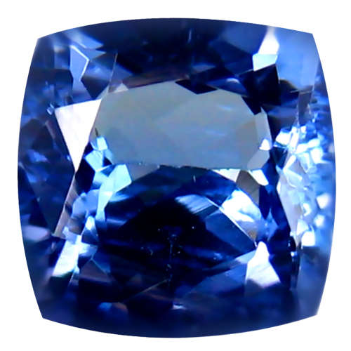 1.53 ct AAA+ Superior Top Fire Cushion Bluish Violet Tanzanite Natural Gemstone