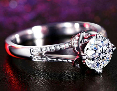 Simulated Diamond Ring with Accents