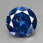 CERTIFIED***0.88CT NATURAL SPARKLING RARE FANCY BLUE COLOR ROUND CUT DIAMOND I1+-