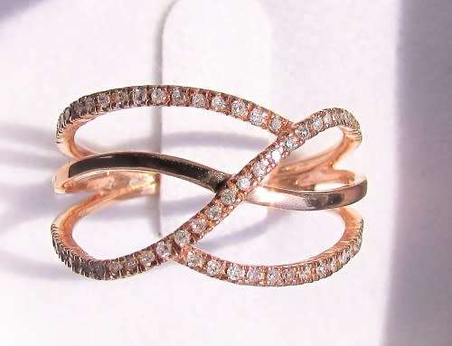**LAST ONE [R28419]** HIGH QUALITY [0.300ct] ROUND CUT DIAMOND BAND [ROSE GOLD]