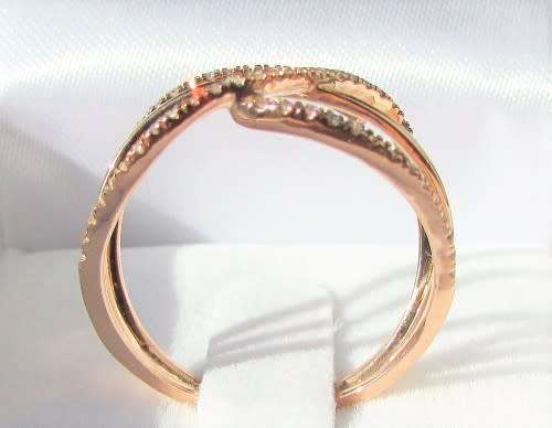 **LAST ONE [R28419]** HIGH QUALITY [0.300ct] ROUND CUT DIAMOND BAND [ROSE GOLD]