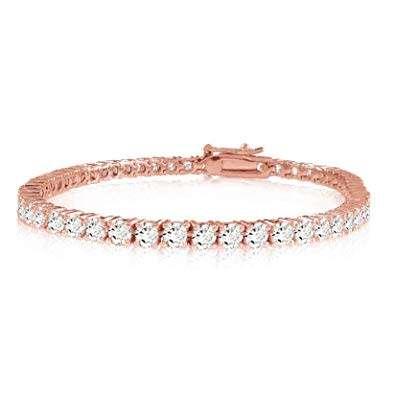 **MASSIVE SPECIAL [R102415]** DIAMOND [7.01cts] TENNIS BRACELET ROUND CUT [18KT ROSE GOLD]