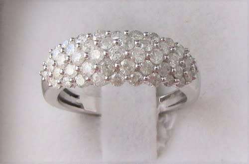 **SUPER DEAL [R40091]** CLUSTER DESIGN [1.050ct] DIAMOND BAND [WHITE GOLD]