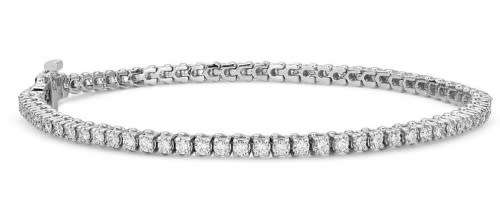 **SUPER GORGEOUS [R66127]** DIAMOND [4.00cts] TENNIS BRACELET ROUND CUT [18KT WHITE GOLD]