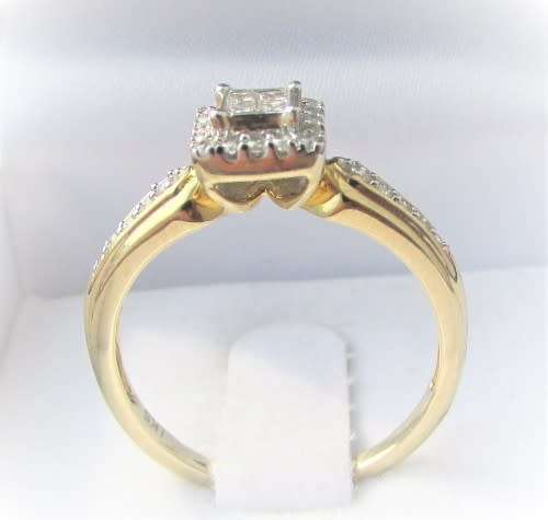 LATE START!!!**ULTRA SPARKLY [R28258]** INVISIBLE DESIGN [0.350ct] DIAMOND RING [YELLOW GOLD]