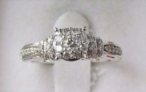 **SUPER SPARKLY [R38083]** DESIGNER CLUSTER [0.730ct] DIAMOND [SI3] RING [WHITE GOLD]