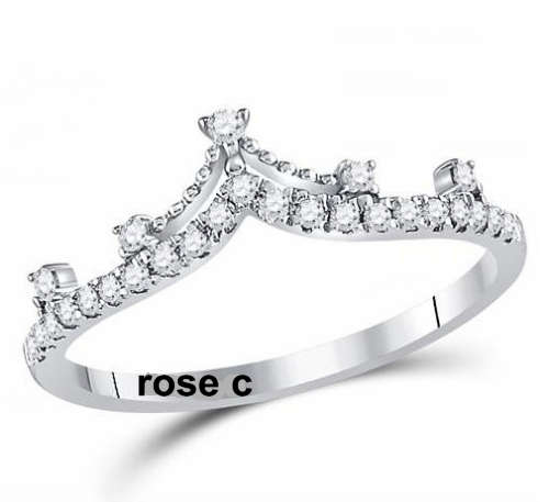 **FEEL LIKE A PRINCESS [R26419]** CROWN DESIGN [0.300ct] DIAMOND RING [WHITE GOLD]