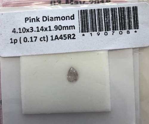CERTIFIED***0.17CT NATURAL SPARKLING RARE FANCY PINKISH COLOR PEAR CUT DIAMOND I1+-