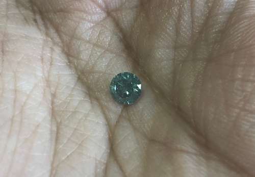 **IGL CERTIFIED R12161**0.51CT ENHANCED NATURAL RARE BLUE ROUND CUT DIAMOND Si2+-