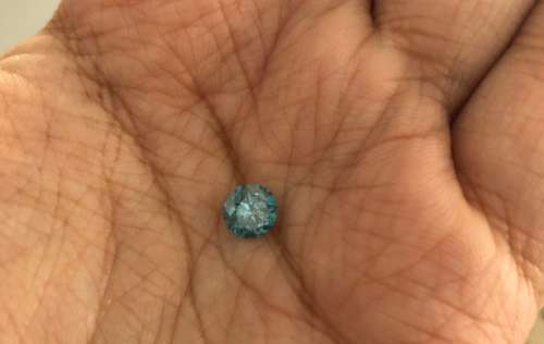 **IGL CERTIFIED R84849**1.00CT ENHANCED NATURAL RARE VIVID BLUE ROUND CUT DIAMOND Si2+-