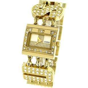 GUESS gold letter logo watch
