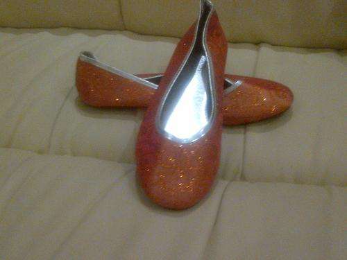 PROTOCOL ORANGE GLITTER SPARKLING LADIES PUMP - size 6