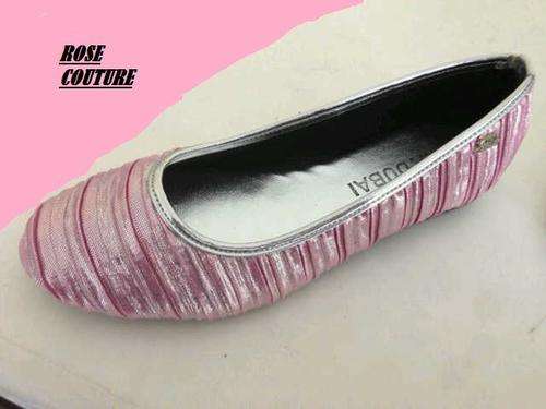 LADIES GINA DUBAI PINK PUMPS WITH SILVER EDGING- SIZE 5 - PINK