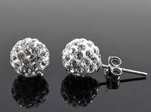 A MUST HAVE!!! ELEGANT WHITE CRYSTAL SHAMBALLA EARRING - SELLS FOR R245 A PAIR