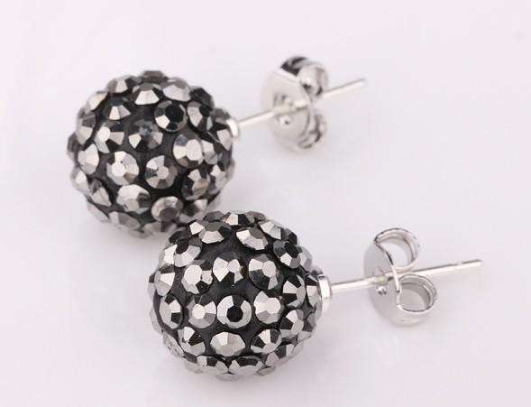 A MUST HAVE!!! ELEGANT HEMATITE CRYSTAL SHAMBALLA EARRING-SELLS FOR R245 A PAIR IN CHAINSTORES