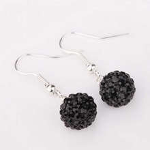 A MUST HAVE!!! ELEGANT JET CRYSTAL SHAMBALLA LOOP EARRING-SELLS FOR R245 A PAIR
