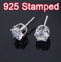 ***BRAND NEW EXQUISITE STAMPED 925 STERLING SILVER AUSTRIAN CRYSTAL STUD EARRING