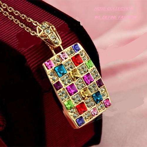 ***NEW LATEST DESIGN! EXQUISITE COLOURFUL AUSTRIAN SWAROVSKI ELEMENT CRYSTAL NECKLACE
