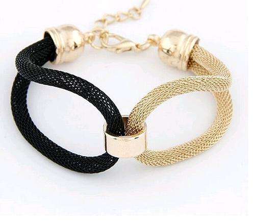 WOW! Step Out in Style!!! EXQUISITE NEW LATEST TREND BRACELET - MODERN DESIGN! Black With Gold Only!