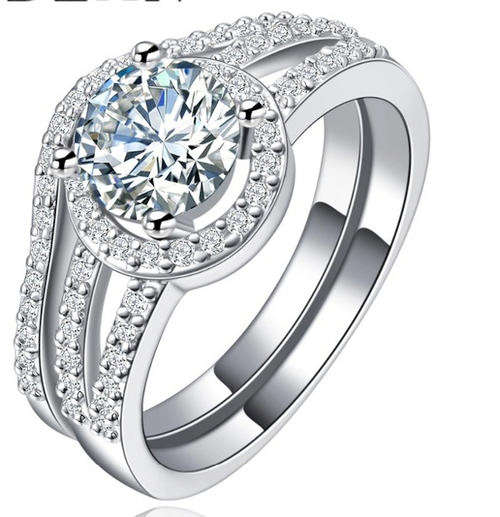 Outstanding!!! Simulated Diamond Ring with Accents Engagement Ring - Size7 /O/17.3mm